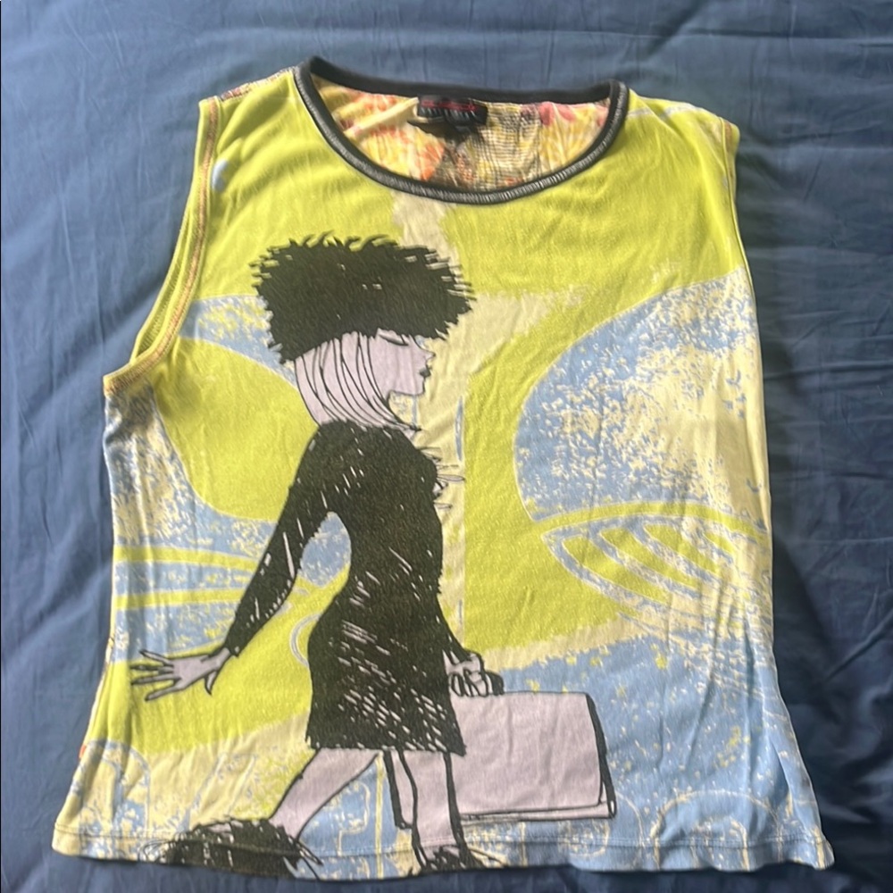 Vintage Custo Barcelona Graphic Sleeveless top size M